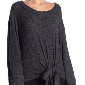 Peach Love tie front sweater